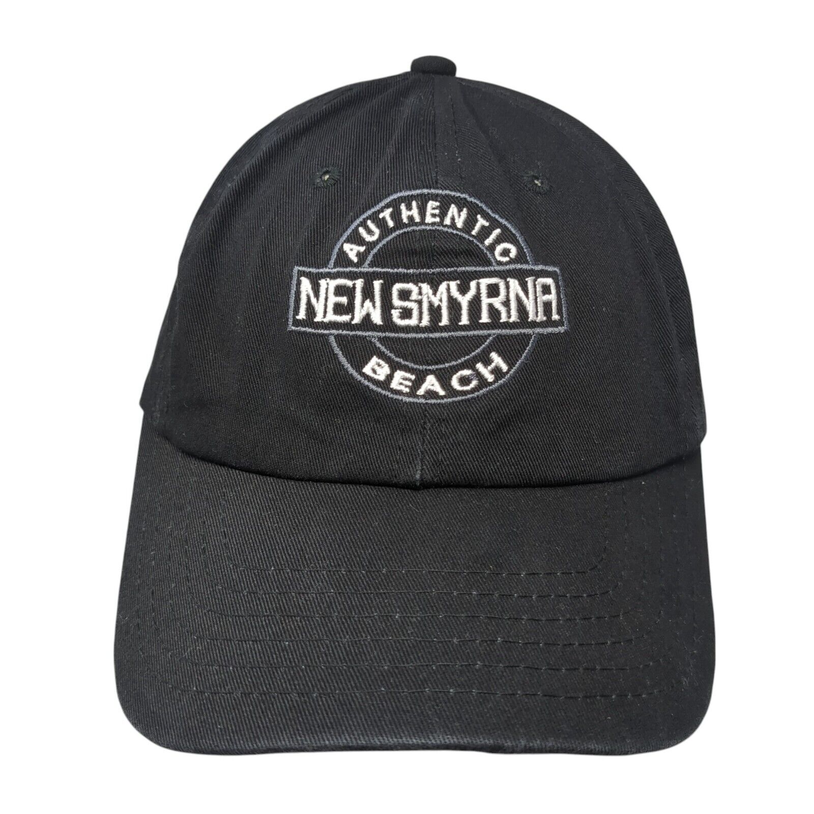 New Smyrna Authentic Beach Slideback Baseball Cap Black Os Adjustable 6 Panel